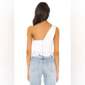 NEW!! Superdown Revolve Karlie One Shoulder Top in‎ White thumbnail 6