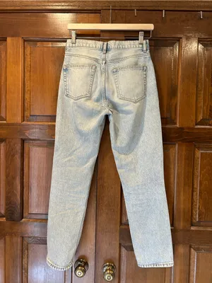 Reformation Julia Crop High Cigarette Jean Powell Wash Size 25 Rigid Denim LY741 thumbnail 3
