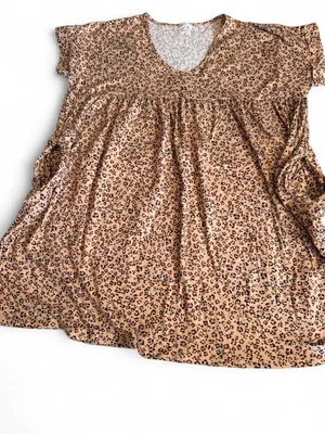 🐆 Charlotte Avery Leopard Mini Dress Brown Size M thumbnail 2