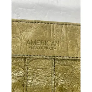 American Leather Co. Olive Green Tooled Genuine Leather Hobo Shoulder Bag thumbnail 3