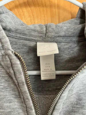 H&M Zip-Up Hoodie Grey thumbnail 2