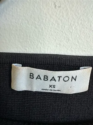 Aritzia Babaton Ribbed Long Sleeve Stretch Top Black Womens XS thumbnail 2