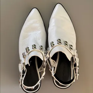 Rebecca Minkoff White Studded‎ Ankle Booties size 6.5 thumbnail 5