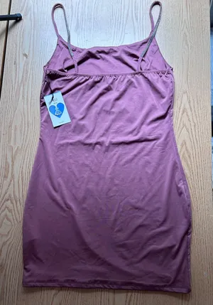 New Womens Iris Strapless Dress w/Diamonds 💎 Straps Mauve Dusty Rose Size Large thumbnail 1