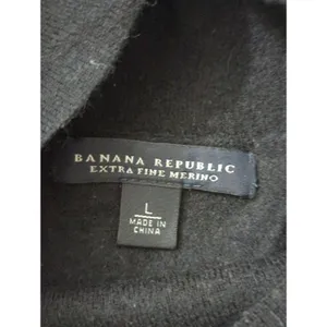 Banana Republic Black Extra Fine Wool Blend Pullover Sweater Womens‎ L CabinCore thumbnail 7