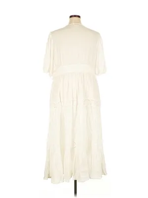 April Cornell White Cotton Maxi Dress XXL thumbnail 3