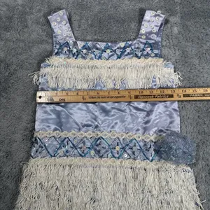 VTG Flapper Tassel Dress Shirt Beaded Sequin Fringe Gatsby Party Cocktail thumbnail 8