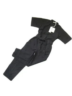 NWT Everlane The Fatigue Short-Sleeve Jumpsuit in Black Belted Cotton Utility 6 thumbnail 4