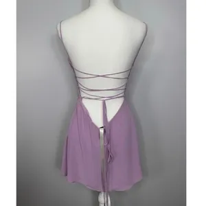 Mistress Rocks Mini Dress Size Medium Lilac Cowl Neck Rhinestone Party Sexy‎ NWT thumbnail 7