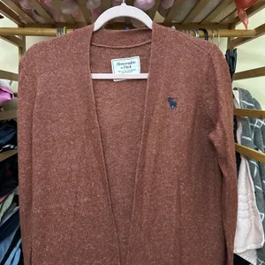 Vintage Abercrombie & Fitch Cardigan Size Medium Front Pockets‎ Rust Orange thumbnail 6
