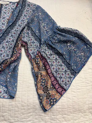Lavender Field Boho Tie-Front Bell Sleeve Blouse thumbnail 3