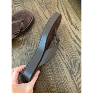 Reformation Eden Platform Flip Flop Espresso Brown Leather Suede Sz 9 NEW $228 thumbnail 12
