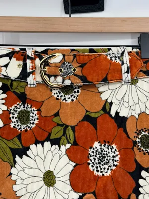 Show Me Your Mumu Tyra Belted Skirt XS Hutton Floral Corduroy NWT‎ $148 thumbnail 6