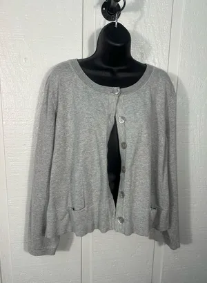 J. Jill Gray Cardigan Button Down Sweater Size XL EUC thumbnail 1