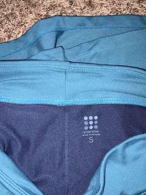 Title Nine Athletic Skort Small Teal Green Black Undershorts Elastic Waist thumbnail 3