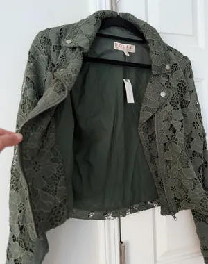 Anthropologie Dolan Lace Moto Jacket, Size M thumbnail 8