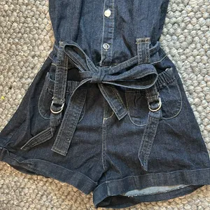Non Signe Chunky Denim Tie Waist Romper Size M thumbnail 10