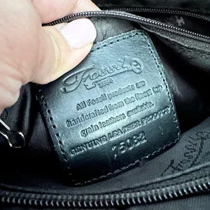 Fossil Vintage Black Leather 75082 Multi Pocket Top Zip Shoulder Bag Key Fob thumbnail 8