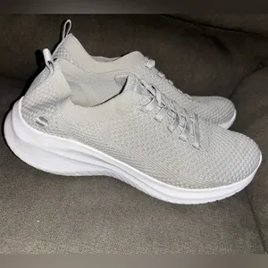 Skechers Light Gray Knit Slip-On Sneakers thumbnail 6