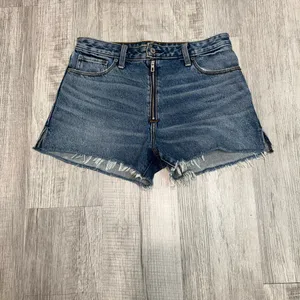 NWT Abercrombie & Fitch Annie High Rise Short 100%cotton 29/8Zipper Cut Off Blue thumbnail 2