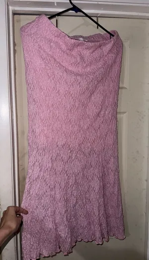 Pink textured maxi skirt Size M thumbnail 1