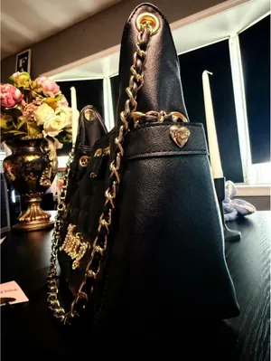 Juicy Couture Black Quilted Shoulder Tote Gold Chain Logo Purse NWT thumbnail 9