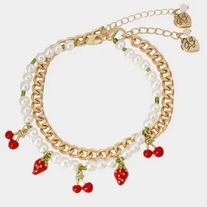 Betsey Johnson ISLAND TIME ANKLET SET RED thumbnail 1