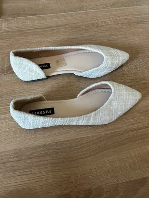 Ash Cream Tweed Pointed-Toe Flats thumbnail 4