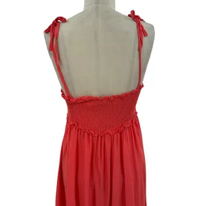 Tuckernuck Pomander Place Shallon‎ Tie Strap Smocked Maxi Dress Coral Size Large thumbnail 9