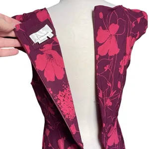 ANTHROPOLOGIE Women’s Cisely Burgundy Floral Trumpet Midi Dress thumbnail 6