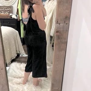 Very J Chic Black velvet Jumpsuit size medium thumbnail 3