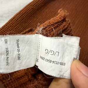 Urban Heritage L Cropped Knit Sweater‎ Rust Brown Balloon Sleeve Cozy Oversized thumbnail 9