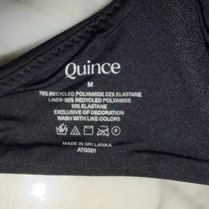 NWT Quince Women's Italian Demi Bikini Top Black Size Medium thumbnail 6