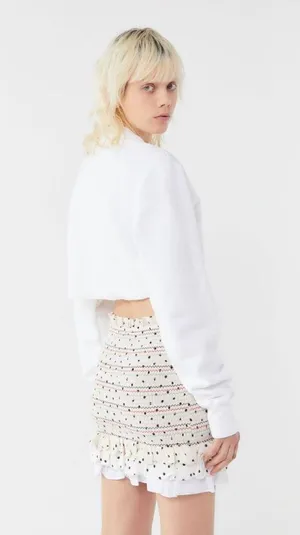 English Factory Polka Dot Smocked Mini Skirt Size Small thumbnail 3