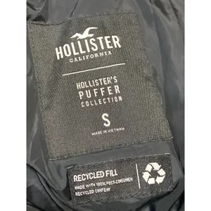 Hollister Women's Black Full Zip Snap Long Sleeve Puffer Coat Jacket Size S thumbnail 4