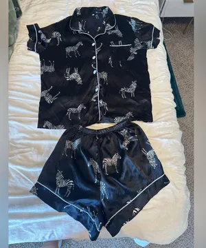Black Zebra Print Pajama Set thumbnail 1