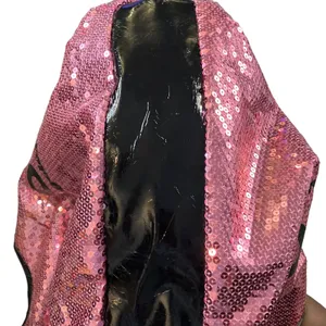 Kitson Los Angeles Pink Sequin Black Trim Tote Bag thumbnail 4