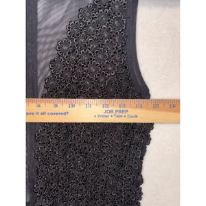 For Love & Lemons Black Sheer Mesh Floral Lace Mini Dress Size M skater daisy‎ thumbnail 9