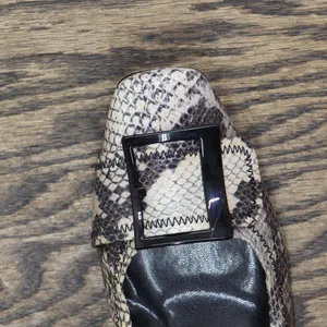 Franco Sarto Womens Vintage Snake Print Short Buckle Heels Python Brown 7M thumbnail 7
