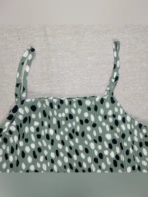 Ann Taylor | Green Dalmation Print Pleated Tank | Small thumbnail 3