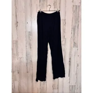 Women’s Black Modal Lounge Pants Drawstring Wide Leg Pajama Pants Size Medium thumbnail 4
