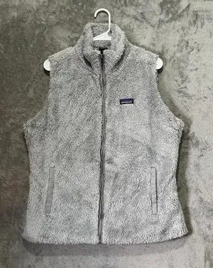 Patagonia Los Gatos Fleece Vest Gray Full Zip High Pile Sherpa Women’s XL thumbnail 1