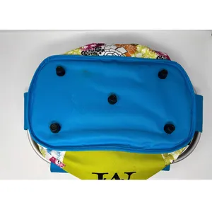 Evergreen Enterprises Collapsible Market Basket‎ Blue Green Pink Butterflies thumbnail 6