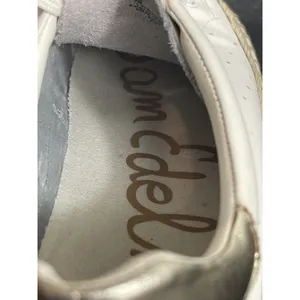 Sam Edelman Kavi Leather Espadrille Platform Sneakers White Lace Up 7M thumbnail 5