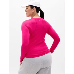 New Athleta M Momentum Seamless Top Dahlia Pink Medium Long Sleeve thumbnail 6