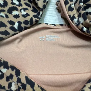Aerie Womens Leopard Print Cutout Wrap One Piece Swimsuit Tan Black Medium‎ thumbnail 7