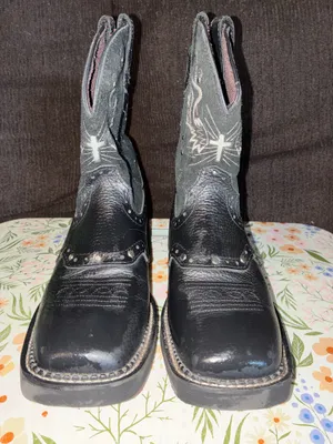 Justin Women’s Black Leather Western Boots US Size 7.5 thumbnail 2