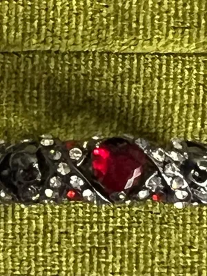 Gothic/Punk Unisex Skull & Red Heart Stainless Steel Statement Ring Size 9 thumbnail 2