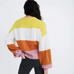 Striped Gladwell Balloon-Sleeve Pullover Sweater thumbnail 3