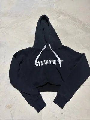 Gymshark Black Cropped Hoodie small thumbnail 1